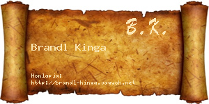 Brandl Kinga névjegykártya